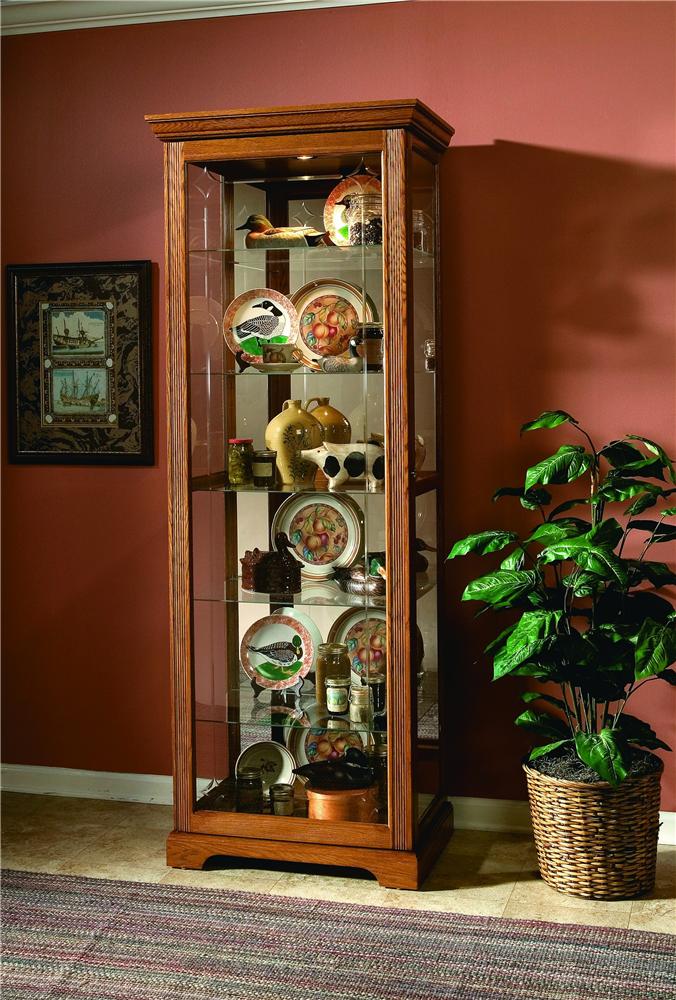 Pulaski oak curio outlet cabinet